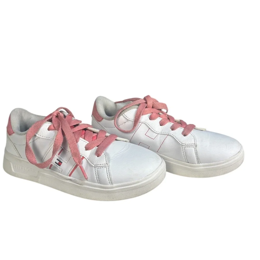 Tommy Hilfiger‎ Kids Cayman 3.0 Sneakers White Pink Size 3 Preowned w Box
